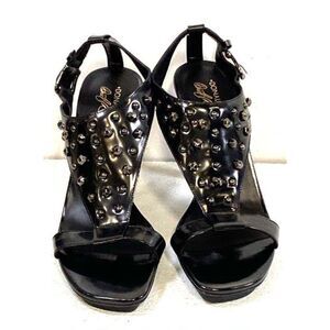 Donald J Pliner Nekita Studded Black Sandal Heels Size 8.5M